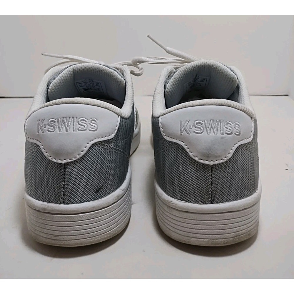 K-Swiss Sneakers Women's 6.5 Gray Canvas Tennis Shoes White Stripes Kswiss - Picture 5 of 13